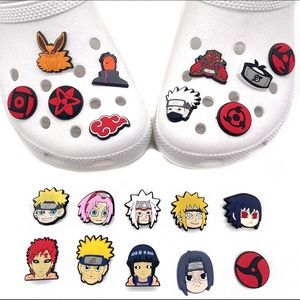 Croc Charms 20 Pieces Anime Naruto Cartoon Shoes Sandals Decorate Accessories